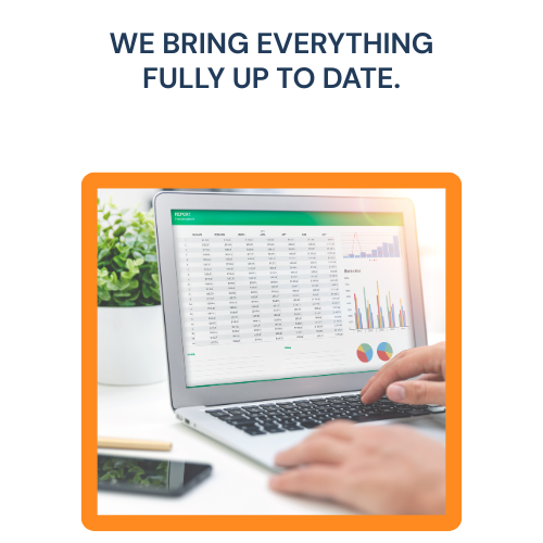 Laptop displaying financial reports representing QuickBooks cleanup and catch-up bookkeeping for small businesses